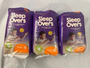 Sleep Overs Inkontinenz Jungen & Mädchen Größe LG - XL 60-125 Pfund 3 Stück - je 12 Stück B21 - Bild 1 von 8