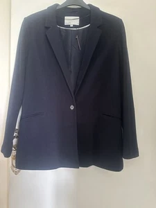 Oasis Blazer Jacket Size 18 Black Formal Spring Summer Autumn Navy Office Travel - Picture 1 of 5