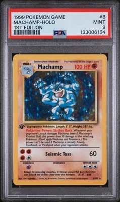 1999 PSA 9 MINT Pokémon Game TCG MACHAMP Rare 1st EDITION Holo 8/102 #8 Deck - Image 1 of 3