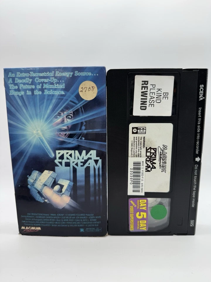 Primal Scream VHS Tape (1988) Vintage Rated R 95 Min Horror Sci-fi  - Image 1 of 1