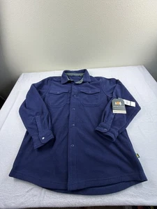 Horizon Bass Creek Outfitters Men's L Button-Up Fleece Lined Jacket Navy Blue - Picture 1 of 8