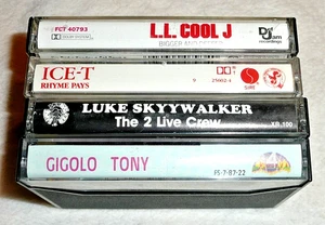 4 Lot Vintage 80’s Rap Cassette Tape Ice-T LL Cool J Gigolo Tony Luke Skyywalker - Picture 1 of 5