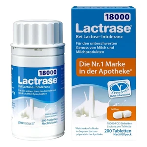 🔥 Lactrase 18.000 FCC Tabletten teilbar Nachfüllpackung 200 St PZN 18684016 - Picture 1 of 3