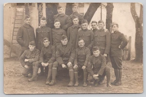 Postcard RPPC Group Photo of ca WW1 American Soldiers - Picture 1 of 5