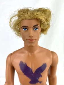 Vintage 1995 Disney Pocahontas Color Splash Tattoo John Smith Doll Mattel - Picture 1 of 14