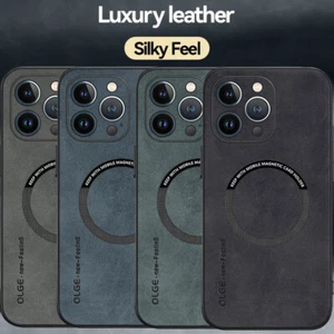 Case For iPhone 16 15 14 Pro Max 13 ShockProof MagSafe Leather Magnet Slim Cover - Picture 1 of 23