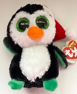 TY IGLÚ PINGÜINO CON SOMBRERO ROJO 6” GORRO ABUCHEOS-NUEVO CON ETIQUETA, RETIRADO-AMA LA NIEVE - Imagen 1 de 2