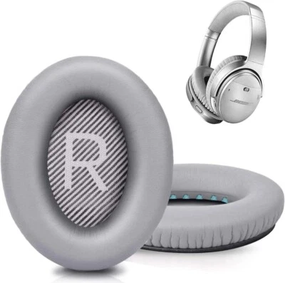MARKENLOS 2X Almohadillas para Auriculares Bose Quietcomfort QC35 Wireless II Cuero Sintético Gris