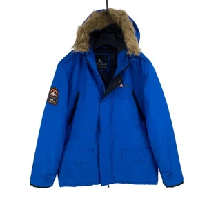 Peak Mountain Herren Ski Kapuzen Parka Jacke Blau Größe L - Bild 1 von 14
