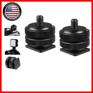 Professional Hot Shoe to 1/4 Adapter - 2-Pack Set for Enhanced Mounting Options - Picture 1 of 6