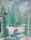 Christmas Winter Woods Deer Stream