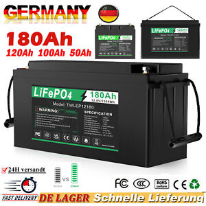 12V 120Ah Lithium Batterie LiFePO4 Akku BMS für Wohnmobil Solarbatterie Boot RV