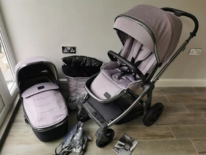Babystyle Oyster 3 Pushchair Pram - Gun Metal Chassis/Lavender lilac purple - Picture 1 of 24