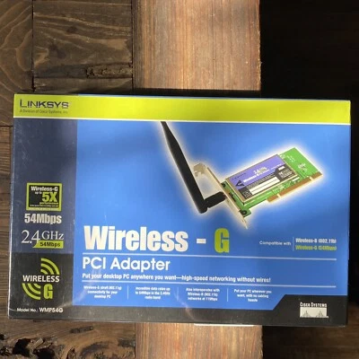 Linksys Cisco Wireless-GWMP54G Desktop PCI Network Adapter 54Mbps Factory Sealed - Image 1 of 4
