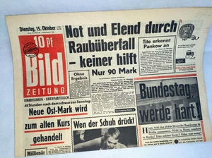 Bildzeitung vom 15.10.1957 * 59. 60. 61. Geburtstag  OST Mark  - Picture 1 of 1
