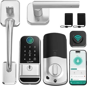 WiFi Front Door Lock Set Fingerprint Digital Keyapd Smart Deadbolt Keyless Entry - Picture 1 of 16