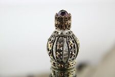*Unique* Vintage Signed Irice Czech Jeweled Filigree Miniature Perfume Bottle