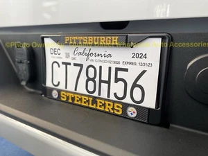 OFFICIAL โ
NFL PITTSBURGH STEELERS LICENSE PLATE Black Carbon NEW ๐ BEST GIFT - Picture 1 of 5
