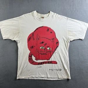 Camisa De Colección Andy Warhol Para Hombres XL Sam El Gato Estampado 1996 Arte Pop Años 90 Rara EE. UU. - Imagen 1 de 14