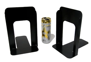G W Systems Steel Bookends Black Nonskid Bottoms, Black 9" Tall x 6" Wide Lot 2 - Imagen 1 de 6