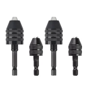 4Pcs 1/4"Hex Shank Keyless Drill Chuck Adapter Bit Quick Change Converter Driver - Picture 1 of 23