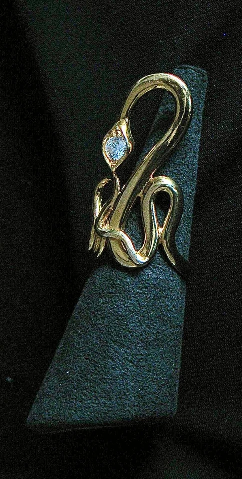 ANELLO SERPENTE IN ARGENTO PLACCATO ORO 18KT, IMPORTANTE: LEGGERE LA DESCRIZIONE - Immagine 1 di 1