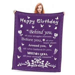 Birthday Gifts Blanket for Women Men Her Him, 60"x50" Happy Birthday Gifts - Picture 1 of 8