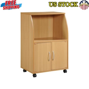 Microwave Cart Kitchen Storage Portable Cabinet W/ Wheels Small Appliances New - Picture 1 of 3
