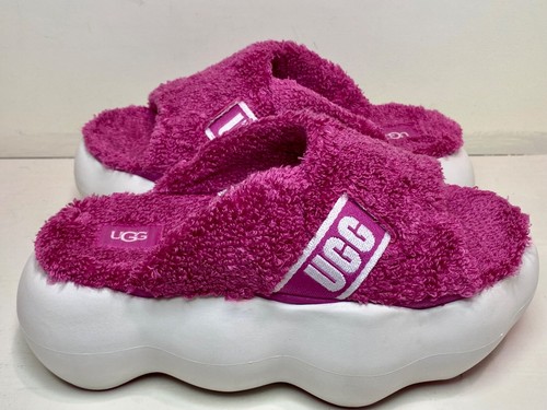 Sandali UGG Sugarcloud logo plateau moda spugna slides rosa donna taglia 8