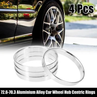 4 piezas 72,6 mm a 70,3 mm aleación de aluminio buje de coche anillos centrados espaciador de diámetro de rueda Foto 1 de 4