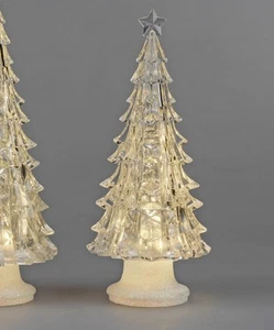LED Decorazione Albero Piramide con Piede H.19cm Trasparente IN Acrilico - Foto 1 di 2