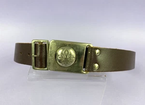 Cinturón y hebilla de cuero marrón vintage Boy Scouts BUKTA 28" ¡NUEVO STOCK ANTIGUO! - Imagen 1 de 9