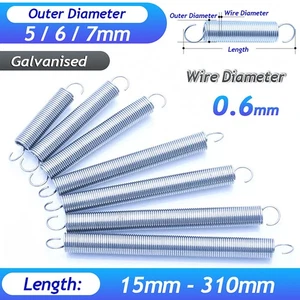 Wire Dia 0.6mm Expansion Spring Galvanized Tension Extension Extending Springs - Picture 1 of 83