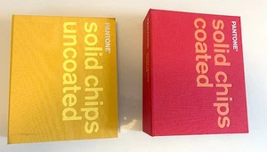 2 PANTONE SOLID CHIPS BOOK COATED & UNCOATED BARELY USED - Picture 1 of 16
