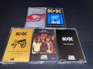 AC/DC 5 cassette metal lot Highway to Hell Back in Black For Those About to Rock - Picture 1 of 5