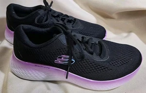 Ladies 6.5 Sketchers Lite Pro Mesh Ombre Black Purple Vegan Sneakers Lace Up - Picture 1 of 8