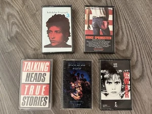 5 Classic Rock Cassette Tapes Grateful Dead U2 Talking Heads Bruce Spingsteen + - Picture 1 of 1