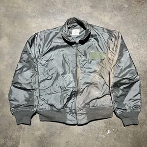 Vintage 80s Military Green Boxy Type CWU Bomber Jacket 1980s - Picture 1 of 3