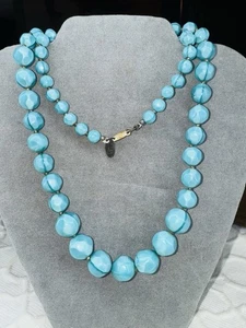 Vintage Miriam Haskell Türkis Blau Verlauf Perlenkette Art Deco Signiert - Bild 1 von 13