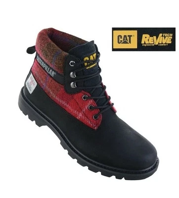 NEW CAT Caterpillar Colorado 2.0 Harris Tweed Boots - Leather Black Women’s 7.5 - Image 1 of 4