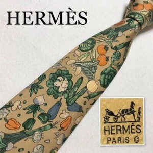 Corbata HERMES por todas partes patrón vegetal 100% seda hecha en Francia - Imagen 1 de 9