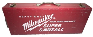 VINTAGE MILWAUKEE HEAVY DUTY SAWZALL 24" RED METAL CARRYING CASE TOOL BOX ONLY - Picture 1 of 9