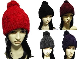Cappello pompom beanie morbido pieghevole chic sci snowboard uomo donna lavorato a maglia top  - Foto 1 di 7