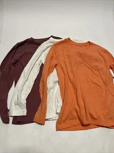 J.Crew Crewcuts Boys Cotton Pocket T-Shirt 3-pack Orange, Burgundy White Size S - Picture 1 of 20