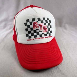 Gorra Reilly Towing Systems para hombre roja gorra de camionero malla trasera Speedway a cuadros - Imagen 1 de 12