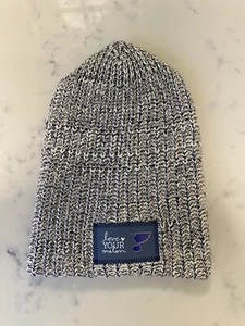 Love Your Melon St. Louis Blues Hockey Gray And White Beanie Hat Limited Edition - Picture 1 of 6