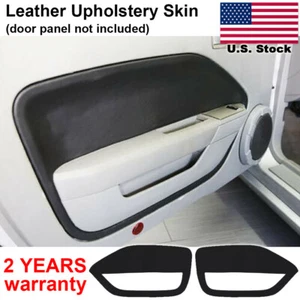2pcs Leather Door Panel Insert Cards Cover for Ford Mustang 2005-2009 Black - Picture 1 of 12