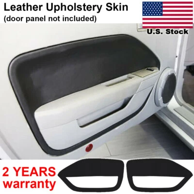 Cubierta de tarjetas de inserción de panel de puerta de cuero 2 piezas para Ford Mustang 2005-2009 negra Foto 1 de 4