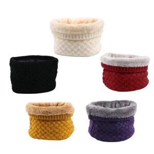 Womens Extra Thermal Neck Warmer Snood Fleece Lined Winter Tube Knitted - Picture 1 of 13
