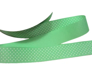 Mint Green with White Confetti Dot Grosgrain Ribbon 1 1/2" wide x 6 yards B1 - Picture 1 of 4